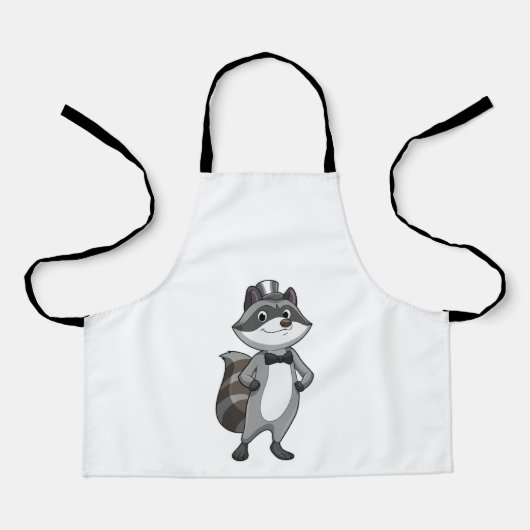 Tablier Racoon comme groom avec Cravate (Recto)
