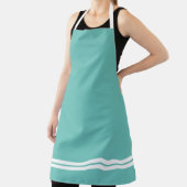 Tablier Raffiné Turquoise Twin White Hem Racing Stripes (Insitu)