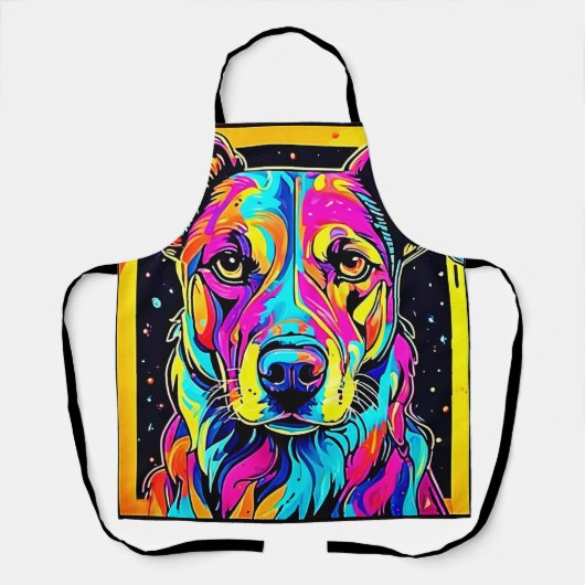 Tablier Rainbow Dog Portrait Art (Recto)