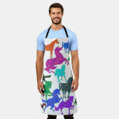 Tablier Rainbow Horses - "Dotty about Horses !" (Porté)