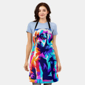 Tablier Rainbow Hug Dog Art (Porté)