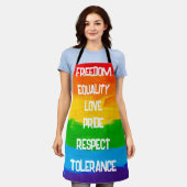 Tablier Rainbow Pride drapeau LGBT Apron - Gay coloré (Porté)