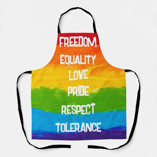Tablier Rainbow Pride drapeau LGBT Apron - Gay coloré (Recto)