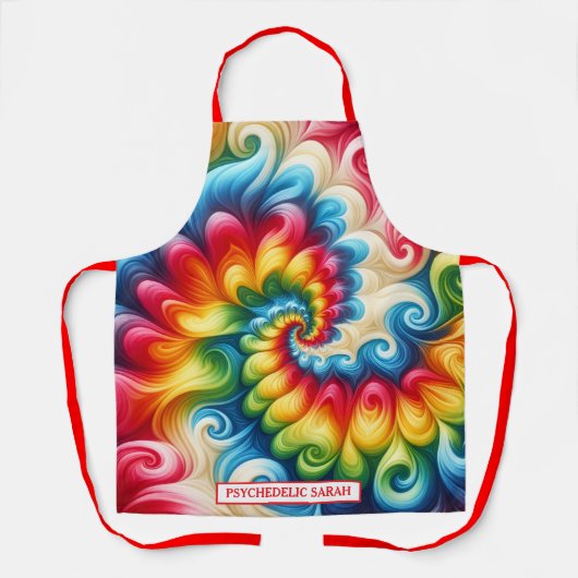Tablier Rainbow Psychedelic Tie-Dye Apron (Recto)