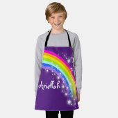 Tablier Rainbow stars rose violet nom personnalisé art (Porté)