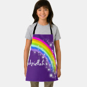 Tablier Rainbow stars rose violet nom personnalisé art (Insitu)