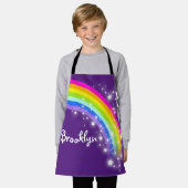 Tablier Rainbow stars rose violet nom personnalisé art (Porté)