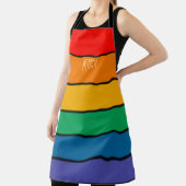 Tablier Rainbow Stride Pride drapeau LGBTQ Monogramme - No (Insitu)