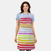 Tablier Rainbow stripes cute watercolor (Porté)