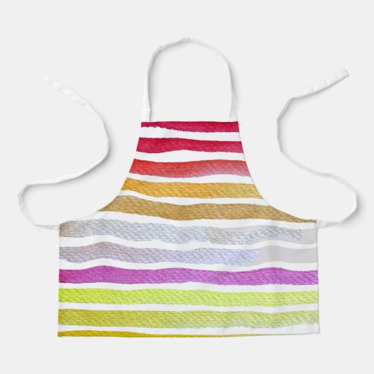 Tablier Rainbow stripes cute watercolor (Recto)
