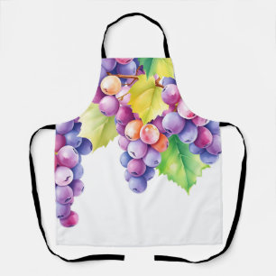 Tablier Raisins d'aquarelle sur Arrière - plan blanc propr
