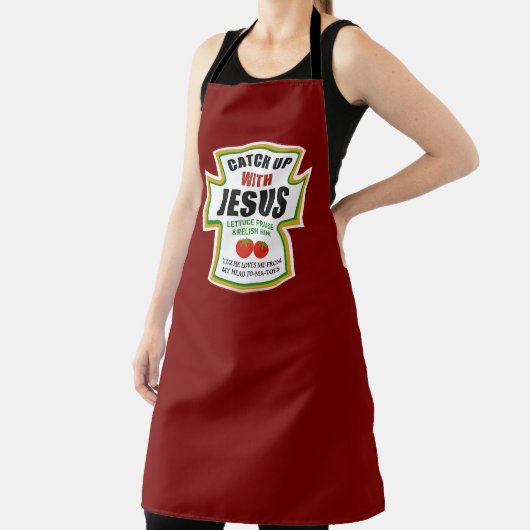 Tablier Ramassez Avec Jésus Drôle Christian Ketchup Tomate (Insitu)