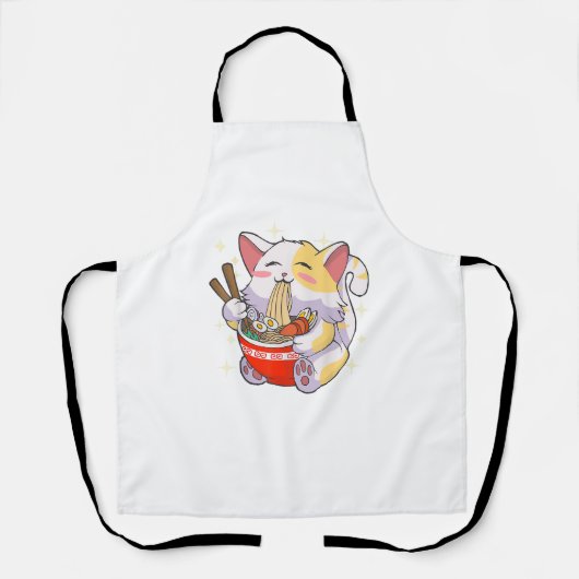 Tablier Ramen Chemise Chat Manger Des Nouilles Nourriture (Recto)