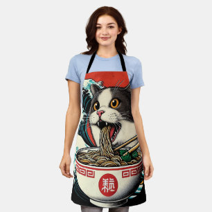 Tablier Ramen de chat Art japonais Style vintage
