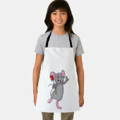 Tablier Rat avec fleur Rose (Insitu)
