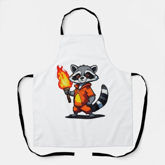 Tablier Raton laveur avec torche (Recto)
