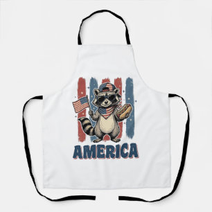 Tablier Raton laveur patriotique America Vintage Shirt Des