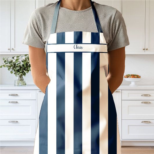 Tablier rayé bleu marine