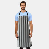 Tablier rayé classique arbitre noir et blanc verti (Porté)