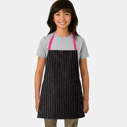 Tablier rayé noir et rose (Insitu)