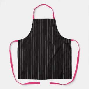 Tablier rayé noir et rose