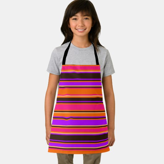 Tablier rayé orange, magenta et violet (Insitu)