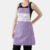 Tablier rayé violet d'aide aux fêtes de Noël moder (Insitu)