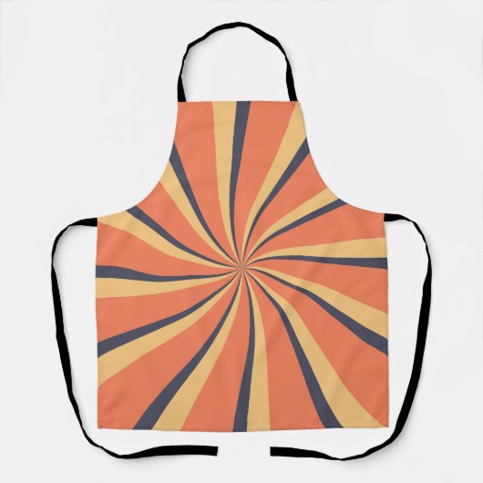 Tablier Rayons de soleil de style orange et bleu foncé (Recto)