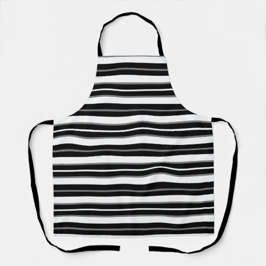Tablier Rayure Horizontale Noire Cuisine Chef  (Recto)