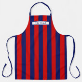 Tablier Rayure Large Verticale DIY Couleurs Navy Rouge SV (Recto)