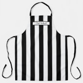 Tablier Rayure Large Verticale DIY Couleurs Noir Blanc SV (Recto)
