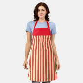 Tablier Rayure rouge pour chef de cuisine (Porté)