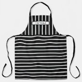Tablier Rayure verticale Horiz #3 Couleurs DIY Noir Blanc (Recto)