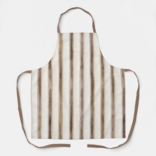 Tablier Rayures crème marron (Recto)