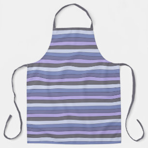 Tablier Rayures de couleur violette et grise sur papier aq
