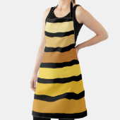 Tablier Rayures de nuances de jaune doré sur fond noir (Insitu)