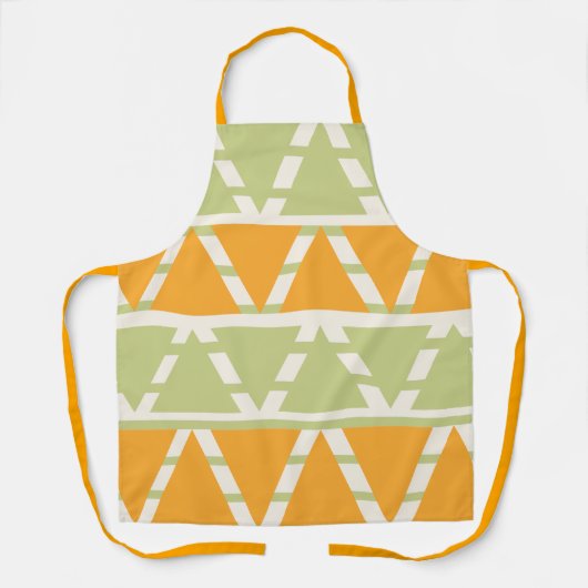 Tablier Rayures de Triangle Vert Orange (Recto)