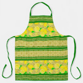 Tablier Rayures et Cercles Aquarelle de Citron (Recto)