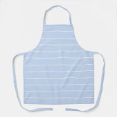 Tablier Rayures horizontales blanches bleues clair moderne (Recto)