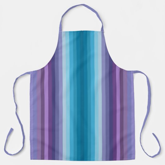 Tablier Rayures Inspirées de la Mode Bleue et Violette Col (Recto)