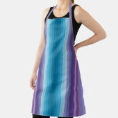 Tablier Rayures Inspirées de la Mode Bleue et Violette Col (Insitu)