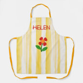 Tablier Rayures Jaunes Solaires, Fleur BoHo (Recto)