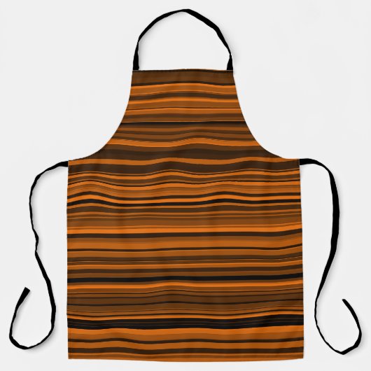 Tablier Rayures Marron Noir Orange (Recto)