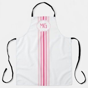 Tablier Rayures minimalistes monogrammées rétro
