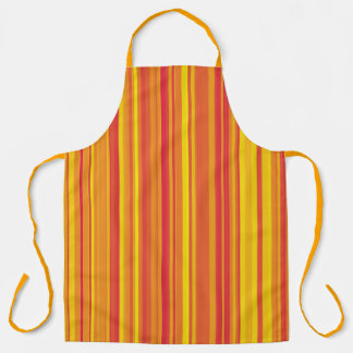 Tablier Rayures rouges oranges jaunes motif sans couture