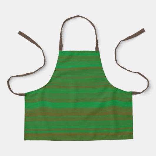 Tablier Rayures Vert Marron (Recto)