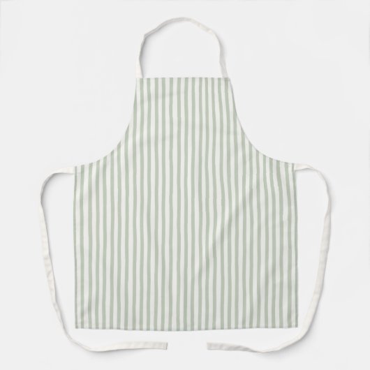 Tablier Rayures Vertes Blanches Chic (Recto)