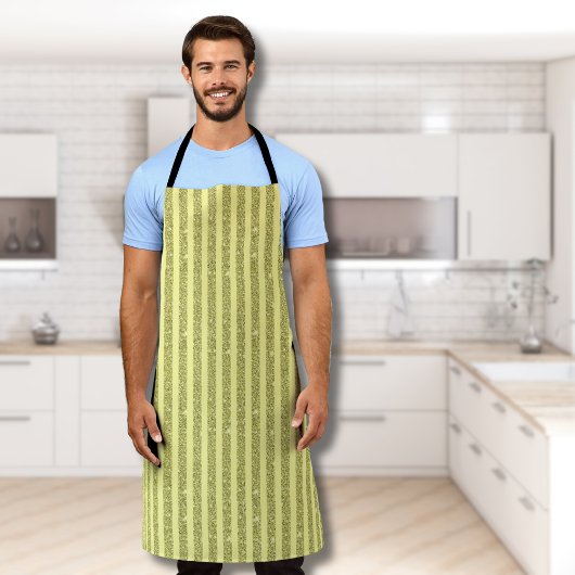 Tablier Rayures verticales de style pailleté jaune vif