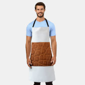 Tablier Real genuine tan brown alligator leather texture, (Porté)