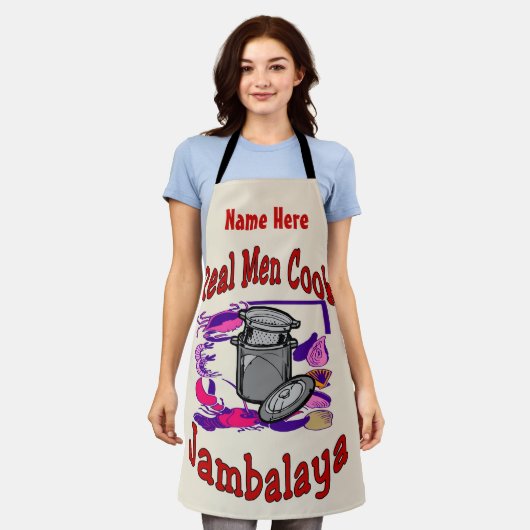 Tablier Real Men Cook Aprons - ajouter du texte, Apron (Porté)